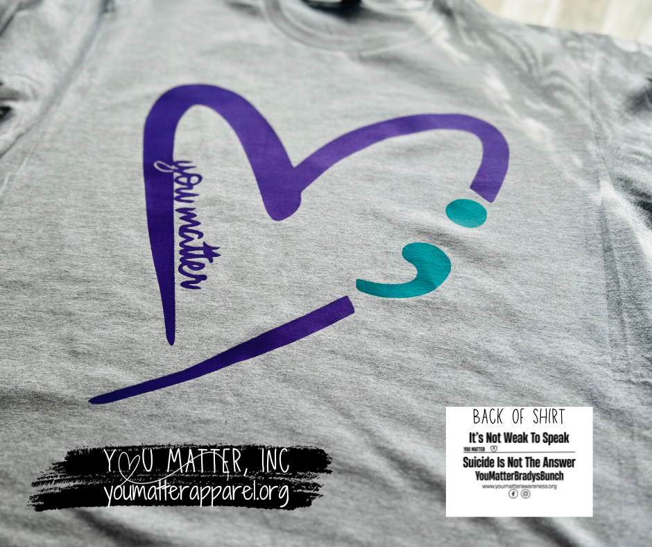 Purple Teal Heart/Semi Colon FULL FRONT